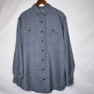 Duluth Trading Co. Men's Free Swingin' Flannel Relaxed Fit Shirt Sz L Tall Blue